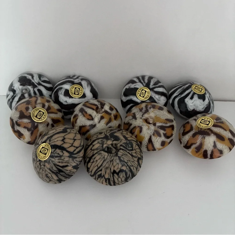 UNSCENTED Animal Print Candles  Shape: “mini-dome/mushroom” Total 10 candles